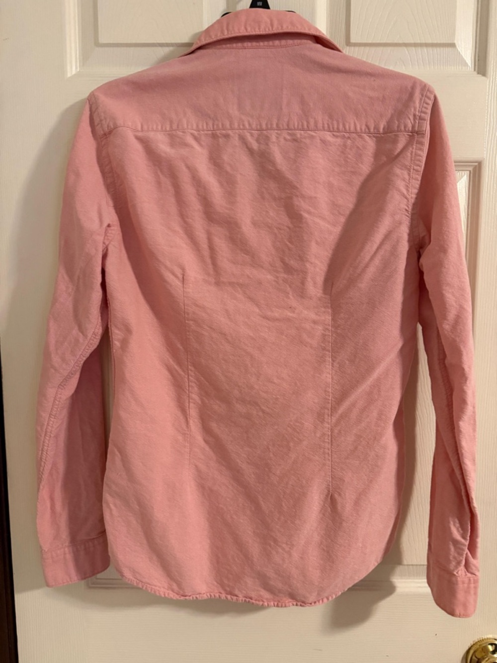 Zara Pink Button-Up Shirt with Navy Polka Dot Inner Collar - Picture 4 of 4